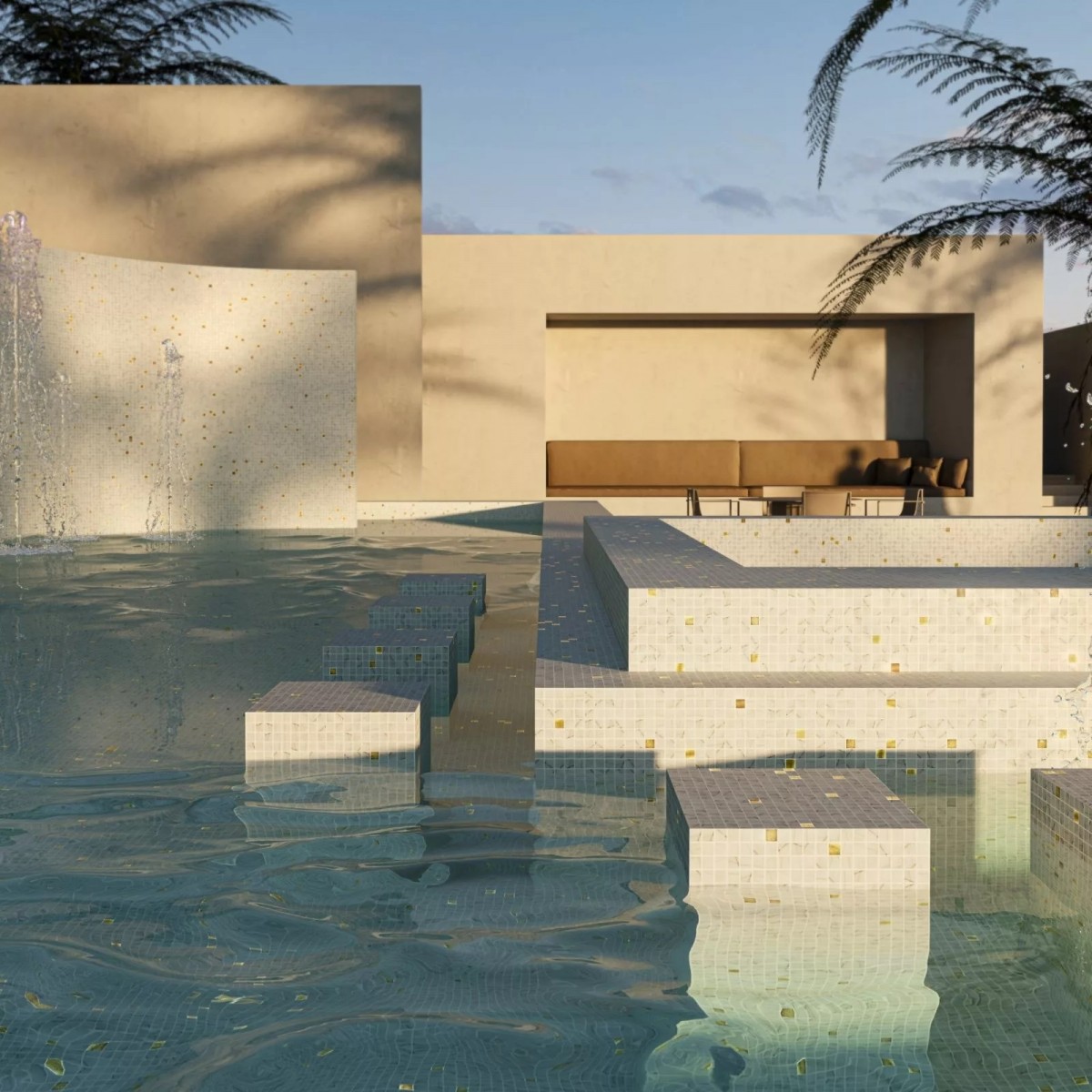 Стеклянная мозаичная смесь Ezarri Carrara Gold